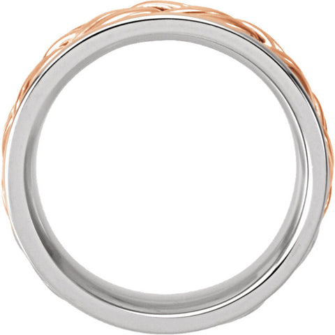 Band > Hand-Woven > 8mm > White & Rose > 14kt
