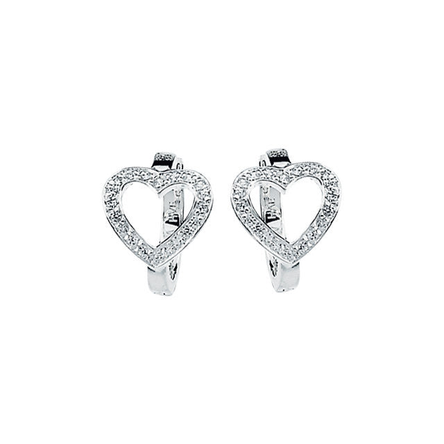 Earrings > Hoop > Heart > Zirconia > Cubic