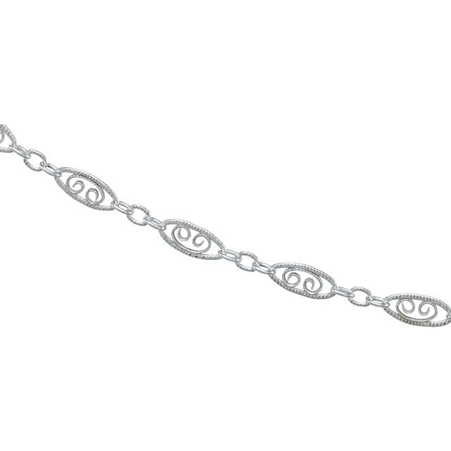 Chain > 9" > Scroll > Filigree > 3.25mm