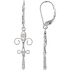 Earrings > Back > Lever > Fleur-de-Lis > Diamond > .08 CTW