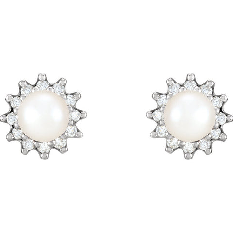 Earrings > Diamond > CTW > 1/Pearl & 1