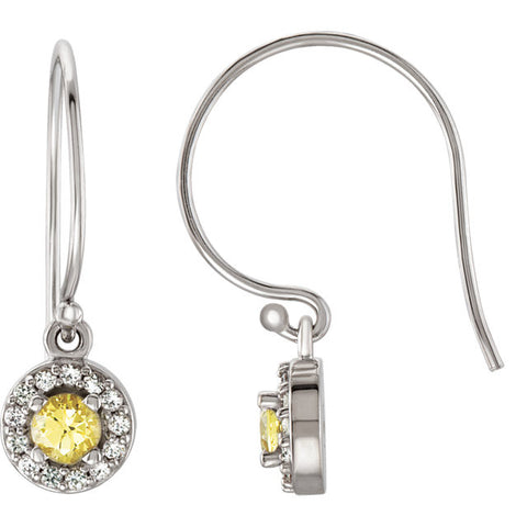 Earrings > Dangle > Sapphire > Halo-Styled
