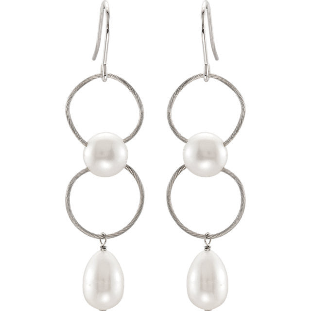 Earrings > Pearl > Cultured > Freshwater > Silver > Sterling