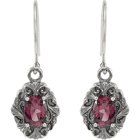 > Earrings > Garnet > Rhodolite > Style > Victorian