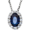 Necklace > 18" > Diamond > CTW > 1/Sapphire & 1 > Blue