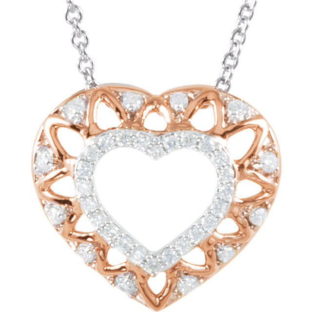 Necklace > 18" > Diamond > Two-Tone > 1/6 CTW