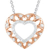 Necklace > 18" > Diamond > Two-Tone > 1/6 CTW