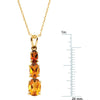 Necklace > 18" > Citrine > 3-Stone