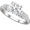 Zirconia > Cubic > 7.5mm > with > Ring > Engagement > Diamond > 1/6 CTW > Silver > Continuum