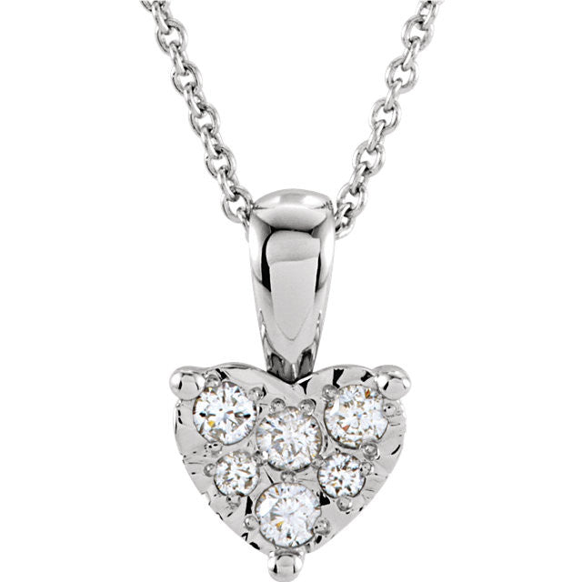 Necklace > Heart > 18" > Diamond > 1/8 CTW