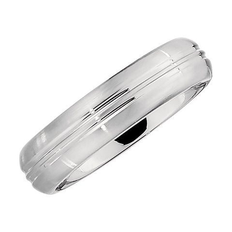 Finish & Grooves > Satin > with > Band > Domed > Slightly > 6mm