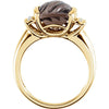 Ring > Diamond > .06 CTW > & > Quartz > Smoky > Carved