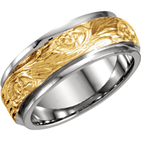 Band > Hand-Engraved > 7mm > Two-Tone > 14kt