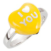 Ring > Shaped > Heart > You" > Heart > "I > Enamel > Yellow