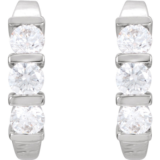 Earrings > Hoop > 3-Stone > Diamond > 1/2 CTW