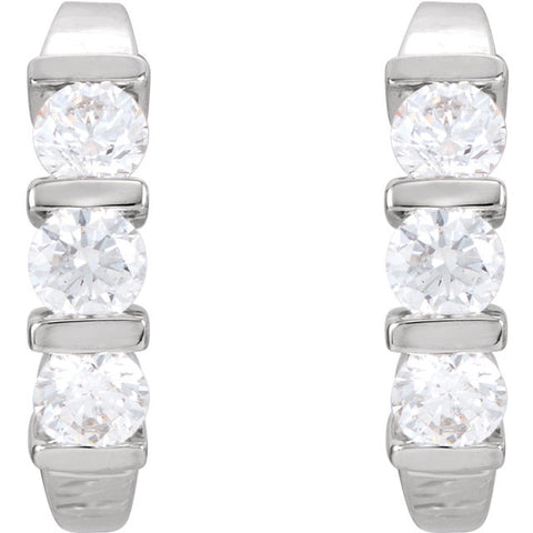 Earrings > Hoop > 3-Stone > Diamond > 1/2 CTW