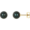 Earrings > Pearl > Cultured > Akoya > Black > 7mm
