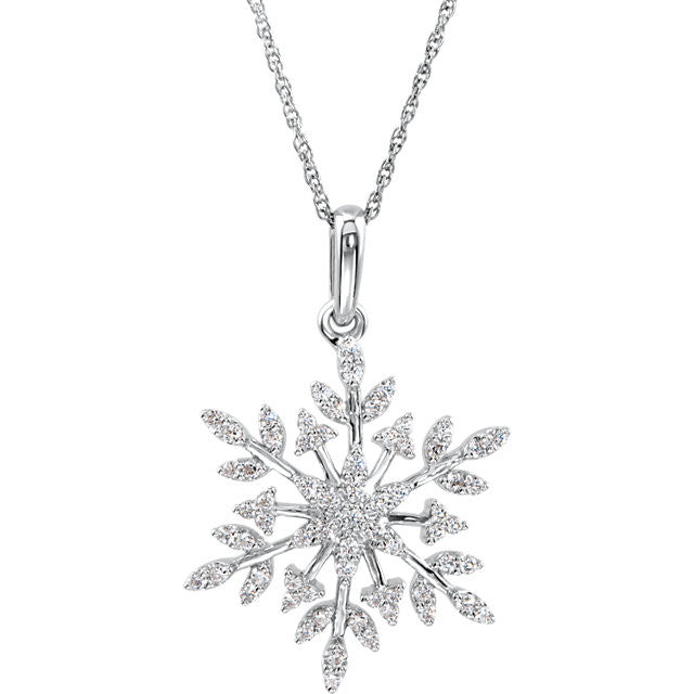 Necklace > 18" > Snowflake > Zirconia > Cubic