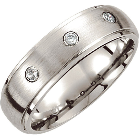 Band > Grooved > Finished > Satin > Diamond > 1/10 CTW > 7mm