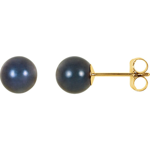 Earrings > Pearl > Cultured > Akoya > Black > 7mm