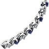 Bracelet > 7" > Line > Diamond > CTW > 1/Sapphire & 1 > Blue > Created