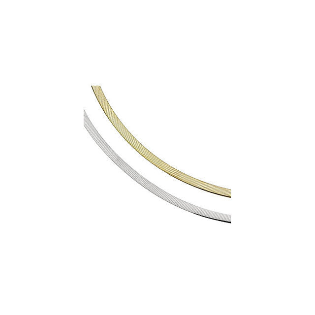 Chain > 16" > Omega > Reversible > Two-Tone > 6mm > White > 14kt > Or > Yellow > 14kt