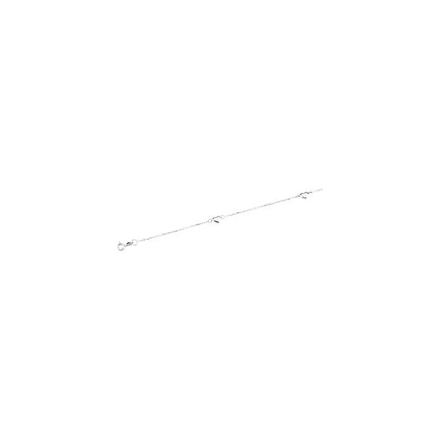 75mm > Hearts > with > Anklet > Diamond-Cut > Cable