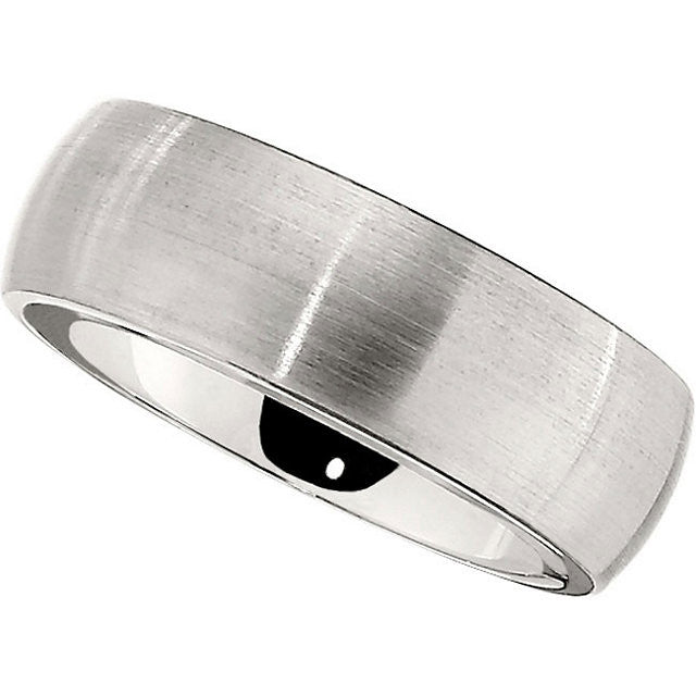 Finish > Satin > with > Band > Domed > Slightly > 8mm