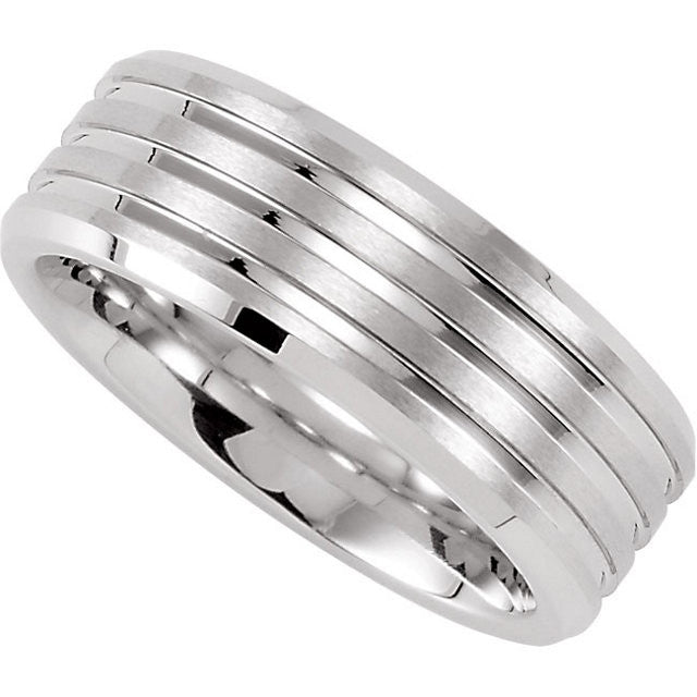 Finish & Grooves > Satin > with > Band > Beveled > 6mm