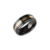 Inlay > Yellow > 14KT > with > Band > Ridged > Couture™ > Ceramic > 8.0mm