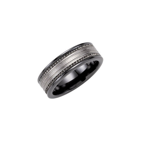 Inlay > Tungsten > with > Band > 8mm > Couture > Ceramic