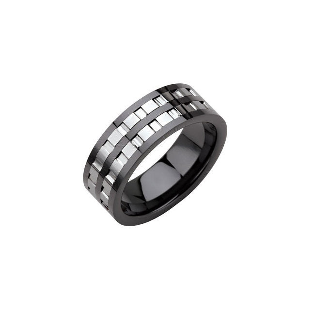 Inlay > Tungsten > with > Band > Couture > Ceramic