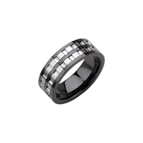 Inlay > Tungsten > with > Band > Couture > Ceramic