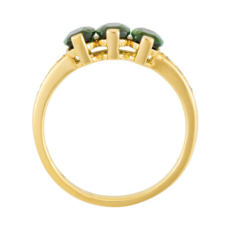 Ring > Diopside & Diamond > Chrome > 3-Stone