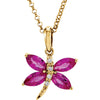 Necklace > 18" > Diamond > .02 CTW > & > Peridot