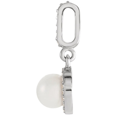 Pendant > Diamond > .05 CTW > & > Pearl > Cultured > Freshwater