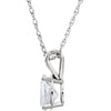 Necklace > 18" > Solitaire > Moissanite > Created > Pear > 7x5mm