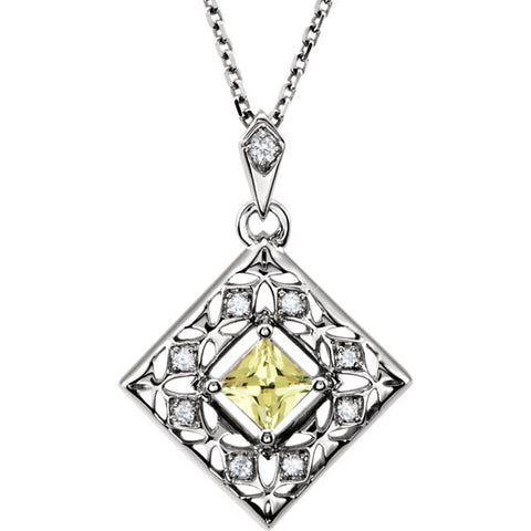 Pendant > Sapphire & Diamond > Yellow > Canary > .05 CTW