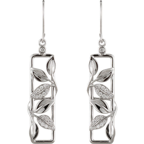 Design & Accent > Leaf > with > Earrings > Drop > Diamond > 1/4 CTW