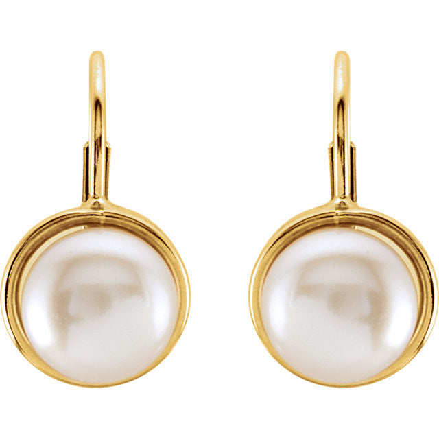 Earrings > Back > Lever > Pearl > Cultured > Freshwater > 7.5mm