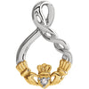 Rhodium > with > Pendant > Claddagh > Diamond > CT > .01