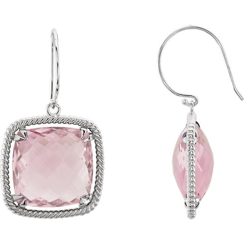 s > Dangle > Quartz > France > De > Rose > Square > Antique > 16mm > X > 16mm > Silver > Sterling