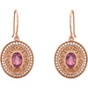 Earrings > Diamond > CTW > 1/Tourmaline & 1 > Pink > White > 14kt