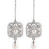 Earrings > Diamond > .08 CTW > & > Pearl > Cultured > Freshwater