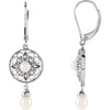 Earrings > Diamond > .08 CTW > & > Pearl > Cultured > Freshwater