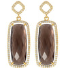 Earrings > Diamond > CTW > 3/Quartz & 3 > Smoky > Silver > Sterling