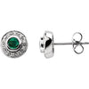 Earrings > Diamond > CTW > 1/Emerald & 1 > Round > 3.5mm