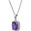 Necklace > Diamond > .05 CTW > & > Amethyst