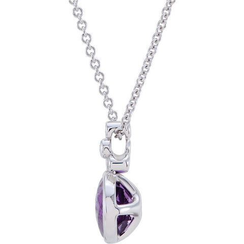 Necklace > Diamond > .04 CTW > Amethyst