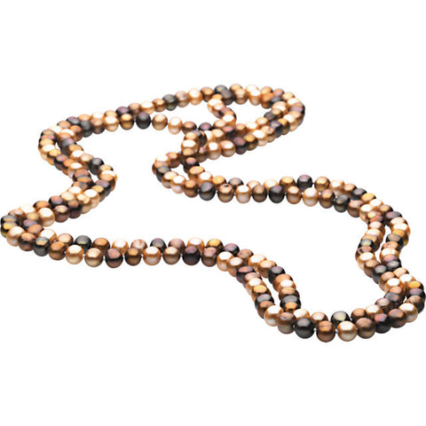 Necklace > Rope > Pearl > Chocolate > Dyed > Cultured > Freshwater